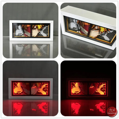 Chainsaw Man - Denji e Power Light Box 3D con Luce Led Denji / 16 Colori con Telecomando Gadget