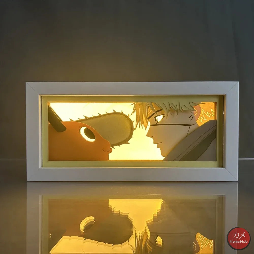 Chainsaw Man - Denji e Power Light Box 3D con Luce Led Denji x Pochita / 1 Colore Predefinito Gadget