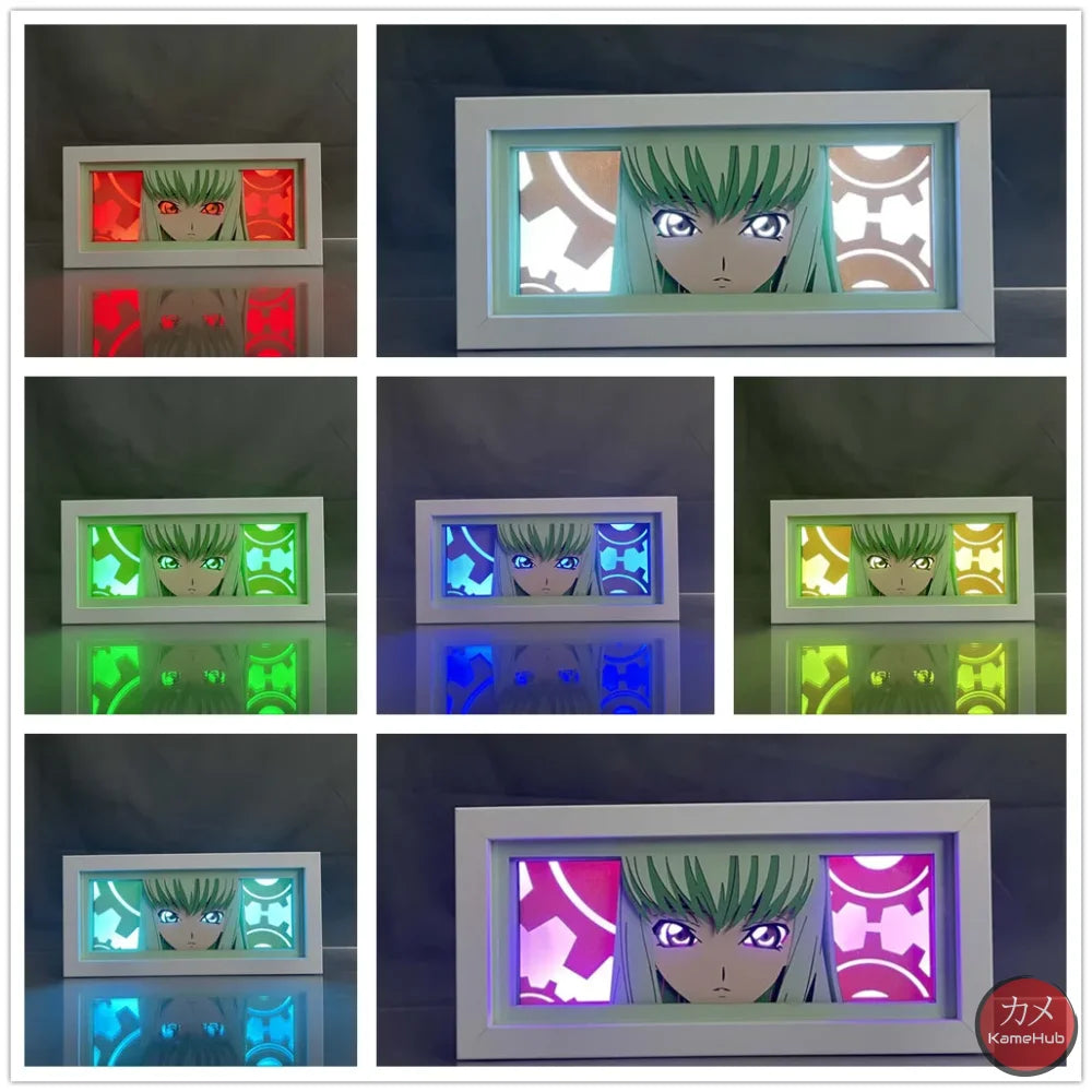 Code Geass - C.C Light Box 3D con Luce Led 16 Colori con Telecomando Gadget