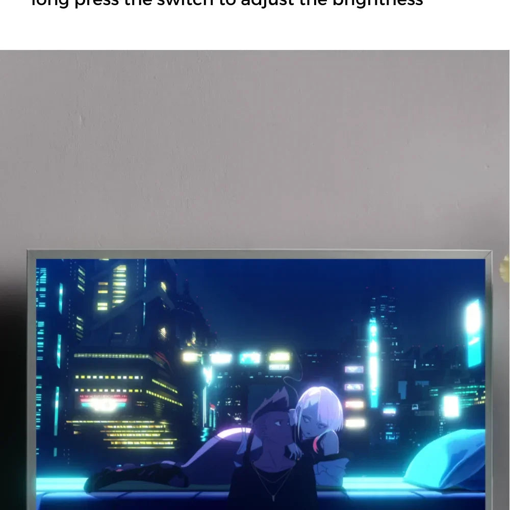 Cyberpunk Edgerunner - Quadro Luminoso 3D con Luce Led Gadget