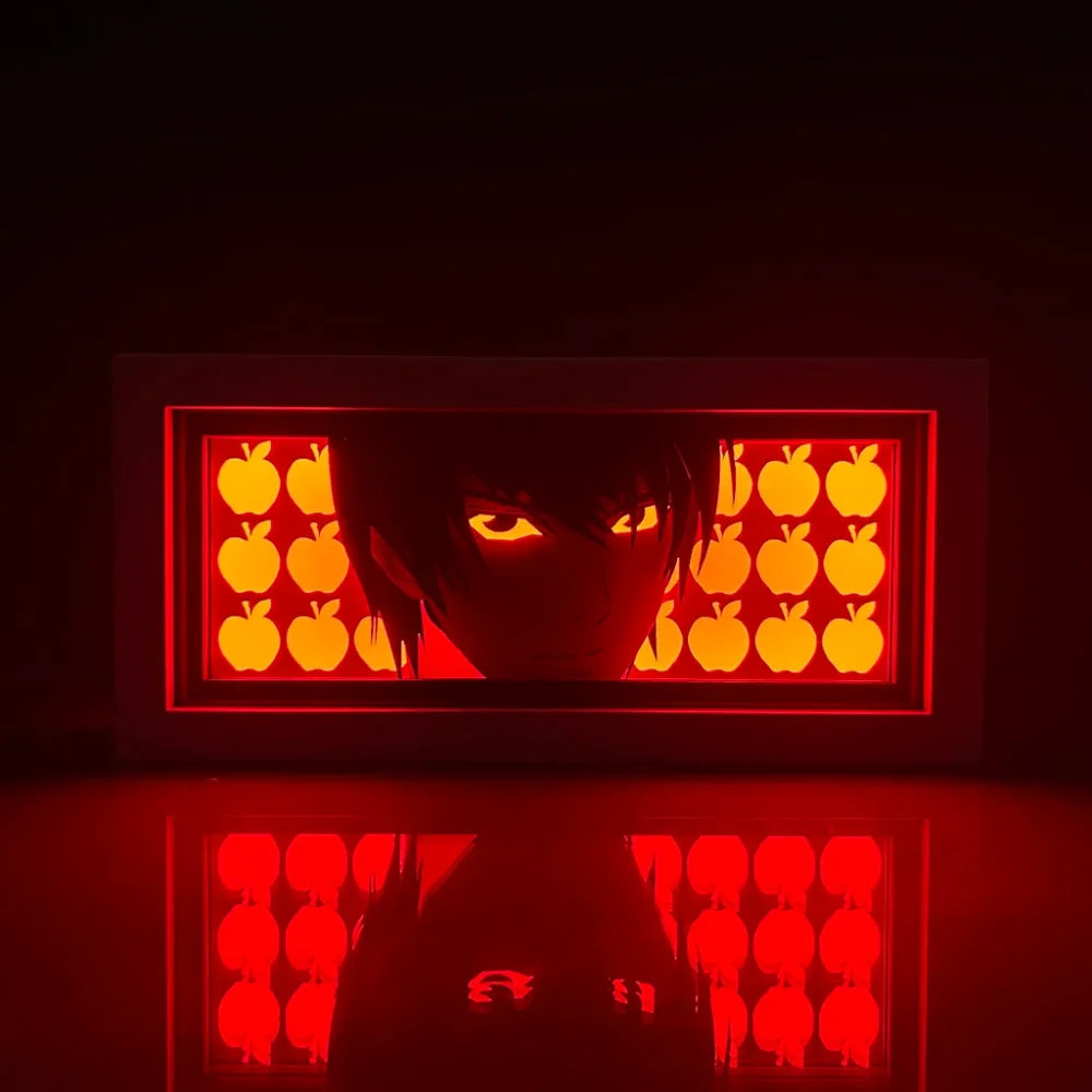 Death Note - Light Yagami e L Lawliet Light Box 3D con Luce Led Gadget