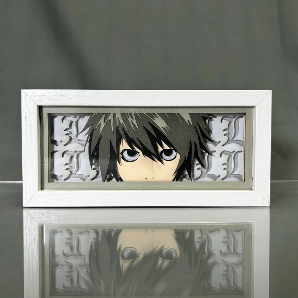 Death Note - Light Yagami e L Lawliet Light Box 3D con Luce Led Gadget