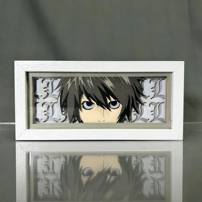 Death Note - Light Yagami e L Lawliet Light Box 3D con Luce Led Gadget