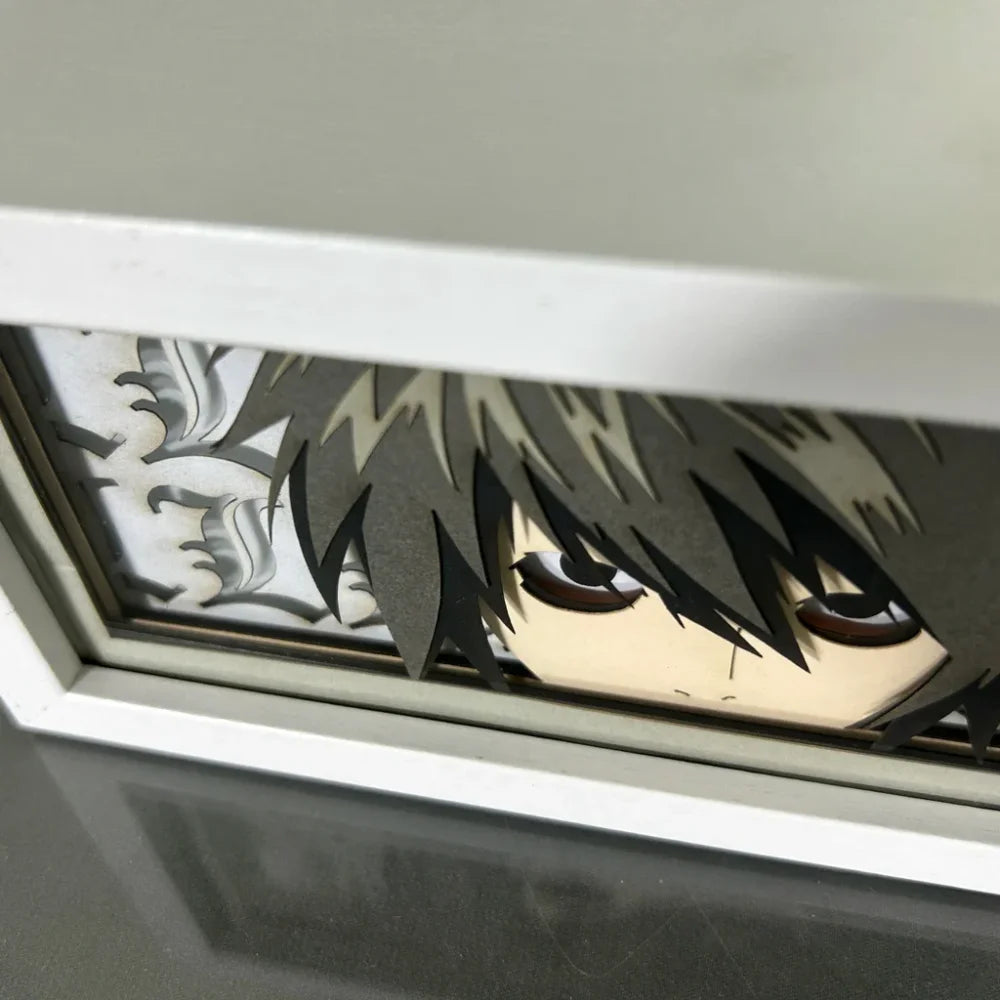 Death Note - Light Yagami e L Lawliet Light Box 3D con Luce Led Gadget
