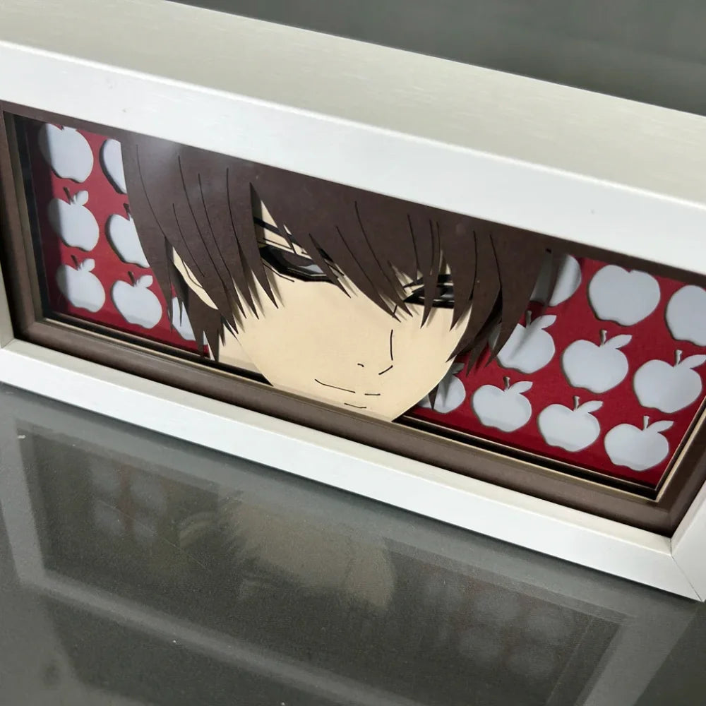 Death Note - Light Yagami e L Lawliet Light Box 3D con Luce Led Gadget