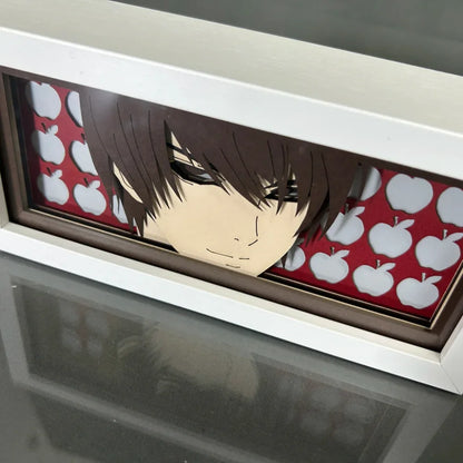 Death Note - Light Yagami e L Lawliet Light Box 3D con Luce Led Gadget