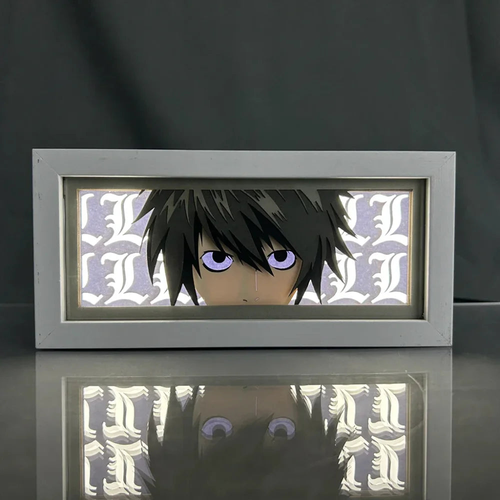 Death Note - Light Yagami e L Lawliet Light Box 3D con Luce Led Gadget