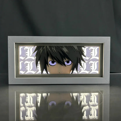Death Note - Light Yagami e L Lawliet Light Box 3D con Luce Led Gadget