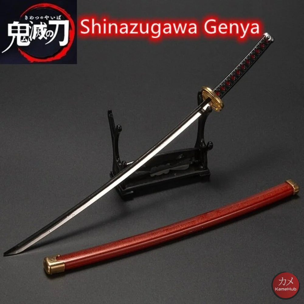 Demon Slayer / Kimetsu No Yaiba - Katana 25Cm In Metallo Ornamentale Genya Shinazugawa Katane &