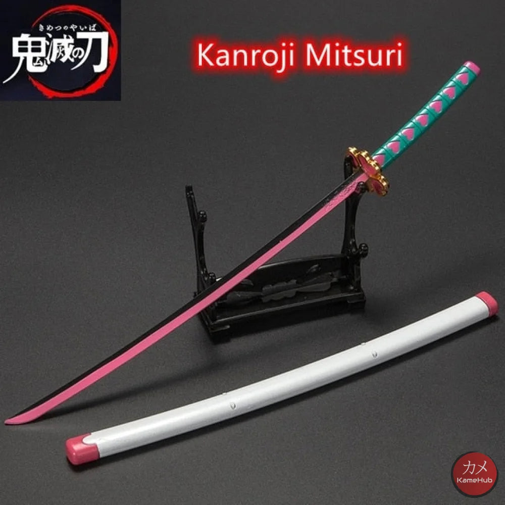 Demon Slayer / Kimetsu No Yaiba - Katana 25Cm In Metallo Ornamentale Mitsuri Kanroji Katane & Spade