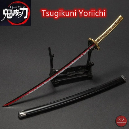 Demon Slayer / Kimetsu No Yaiba - Katana 25Cm In Metallo Ornamentale Yoriichi Tsugikuni Katane &