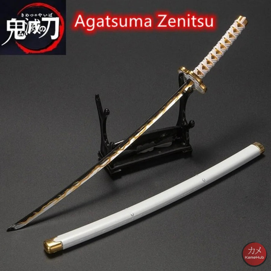 Demon Slayer / Kimetsu No Yaiba - Katana 25Cm In Metallo Ornamentale Zenitsu Agatsuma Katane & Spade