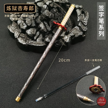 Demon Slayer / Kimetsu No Yaiba - Katana Penna Gel A Sfera 20 Cm Rengoku Kyoujurou Gadget