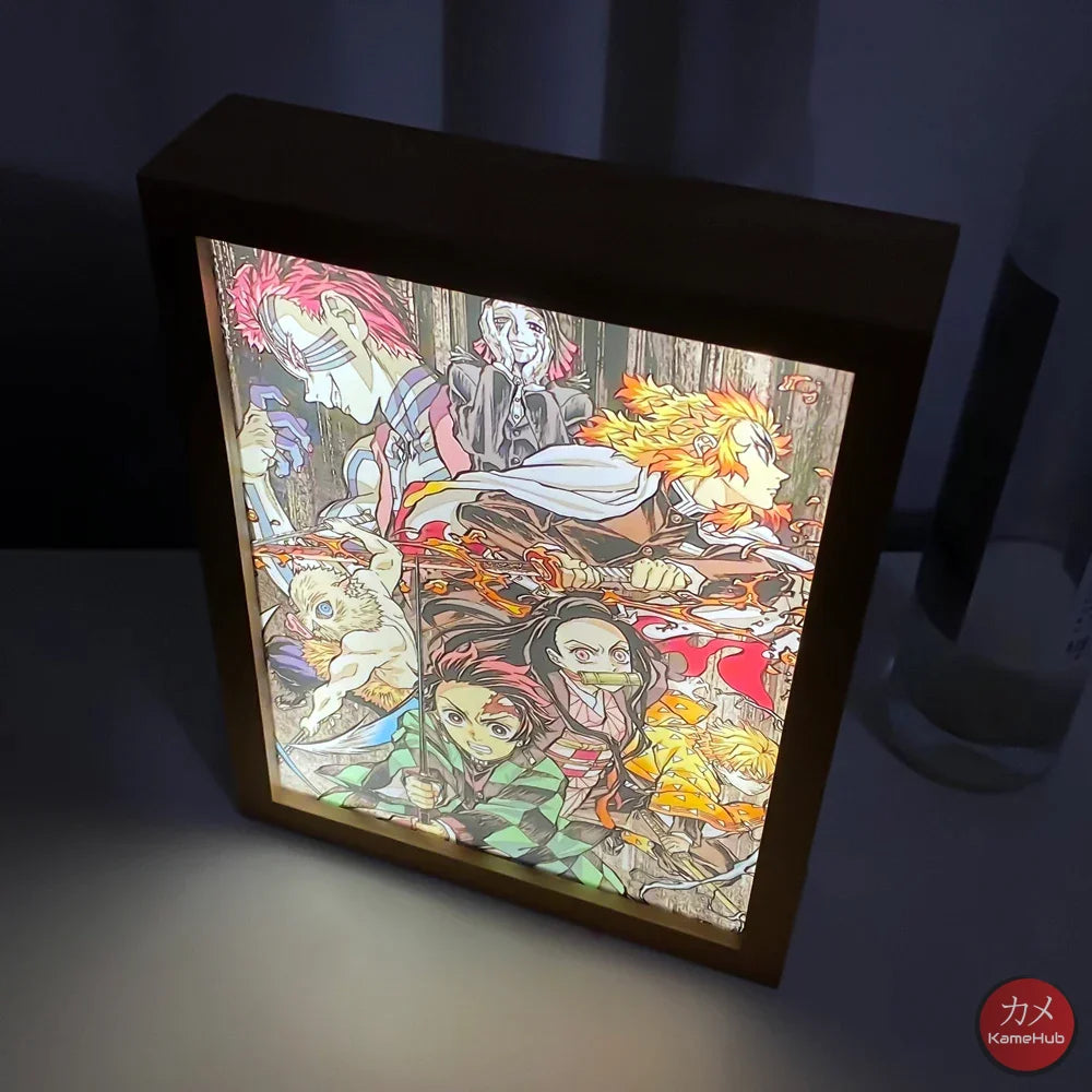Demon Slakyer / Kimetsu No Yaiba - Quadro Luminoso 3D Con Luce Led Gadget