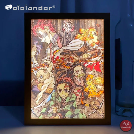 Demon Slakyer / Kimetsu No Yaiba - Quadro Luminoso 3D Con Luce Led Gadget