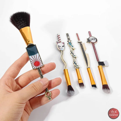 Demon Slayer / Kimetsu No Yaiba - Set Spazzole E Pennelli Make Up Accessori