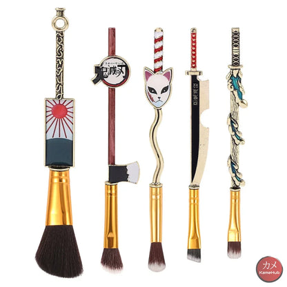 Demon Slayer / Kimetsu No Yaiba - Set Spazzole E Pennelli Make Up Accessori