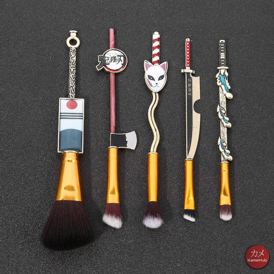 Demon Slayer / Kimetsu No Yaiba - Set Spazzole E Pennelli Make Up Accessori