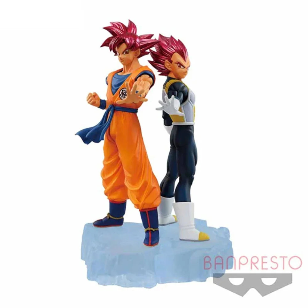 Dragon Ball Super: Dokkan Battle 7Th Anniversary - Son Goku E Vegeta Super Saiyan God Action Figure