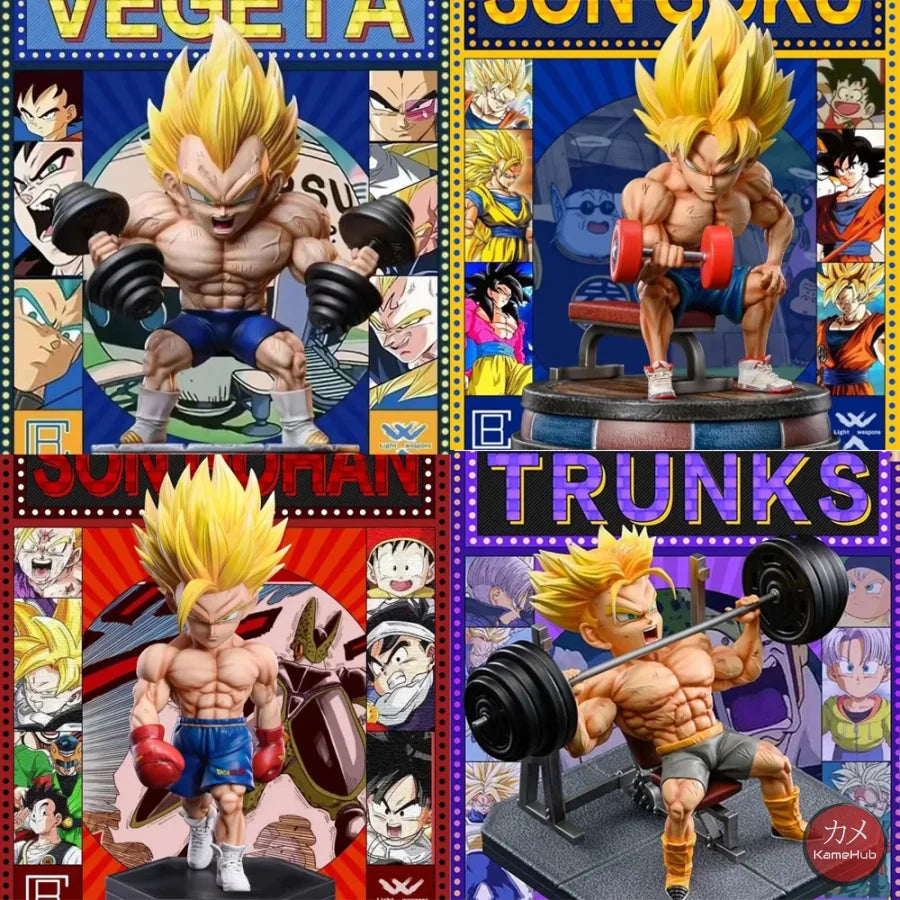 Dragon Ball Z - Goku Gohan Vegeta E Trunks Muscle Gym Action Figure