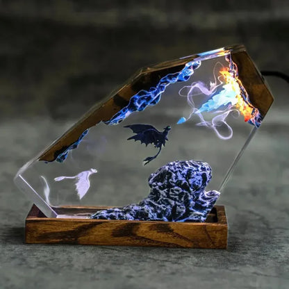 Dragon Trainer - Sdentato e Light Fury Lampada Notturna Artistica con Luce LED - Gadget