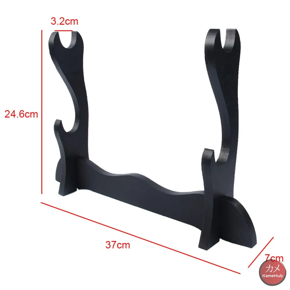 Espositore Stand Supporto Per Katana Spada In Legno Doppio Accessori