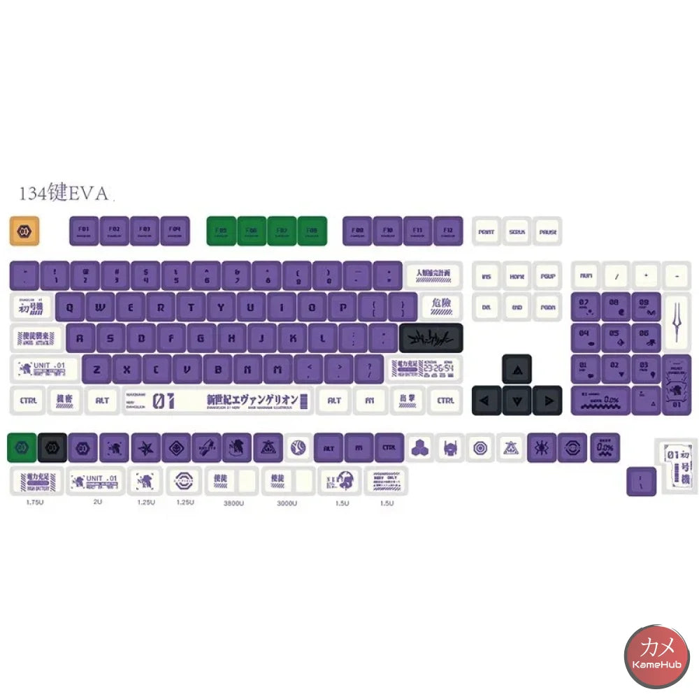 Eva Neon Genesis Evangelion - Tasti Per Tastiera Meccanica 134 Pezzi Accessori