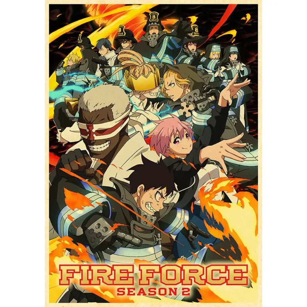 Fire Force / Hepburn: Enen No Shbtai - Anime Poster Aesthetic In A3 Hd