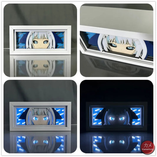 Hololive Production - Light Box 3D con Luce Led Gawr Gura / 16 Colori con Telecomando Gadget