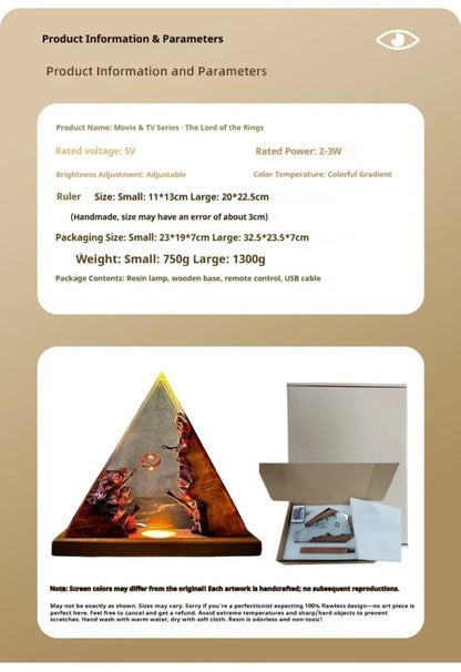 Il Signore degli Anelli - Lampada Notturna Artistica con Luce LED - Gadget