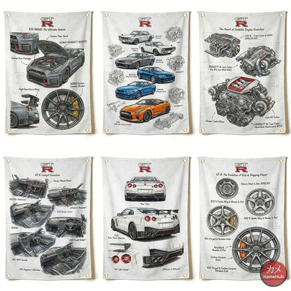 JDM - Nisssan GTR History Poster in Tela - Poster