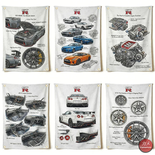 JDM - Nisssan GTR History Poster in Tela - Poster