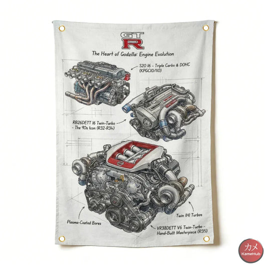 JDM - Nisssan GTR History Poster in Tela - Motore / M 60x90cm - Poster