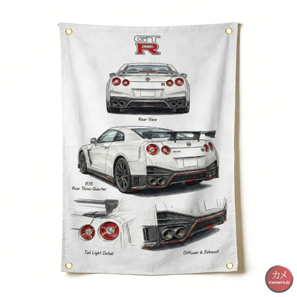 JDM - Nisssan GTR History Poster in Tela - R35 Carrozzeria / M 60x90cm - Poster