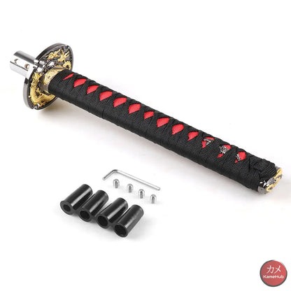 JDM - Pomello del Cambio Katana per Auto Universale - Nero e Rosso Kumamoto 26cm - Katane & Spade