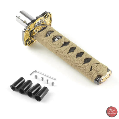 JDM - Pomello del Cambio Katana per Auto Universale - Oro e Nero Kanazawa 15cm - Katane & Spade