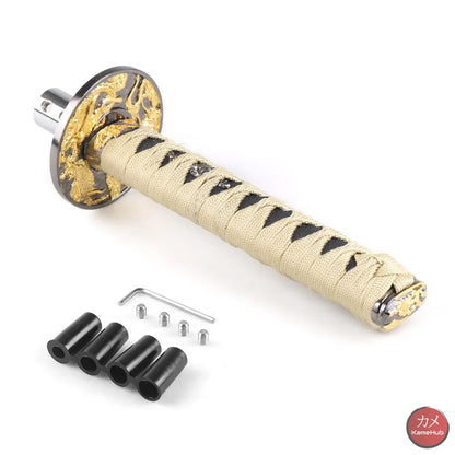 JDM - Pomello del Cambio Katana per Auto Universale - Oro e Nero Kanazawa 20cm - Katane & Spade