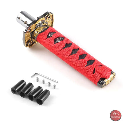 JDM - Pomello del Cambio Katana per Auto Universale - Rosso e Nero Kyoto 15cm - Katane & Spade