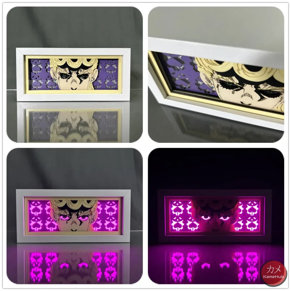 Jojo’s Bizarre Adventure - Light Box 3D con Luce Led Giorno Giovanna / 16 Colori con Telecomando Gadget