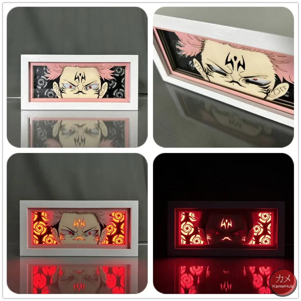 Jujutsu Kaisen - Gojo e Sukuna Light Box 3D con Luce Led Ryomen Sukuna / 16 Colori con Telecomando Gadget