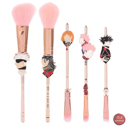 Jujutsu Kaisen - Set Spazzole E Pennelli Make Up Rosa 5 Pz Accessori