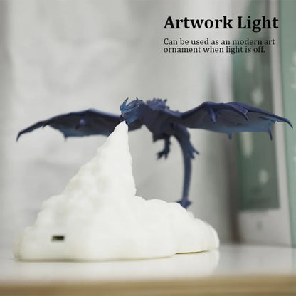 Lampada 3D - Drago Con Fiamma Luce Led Gadget