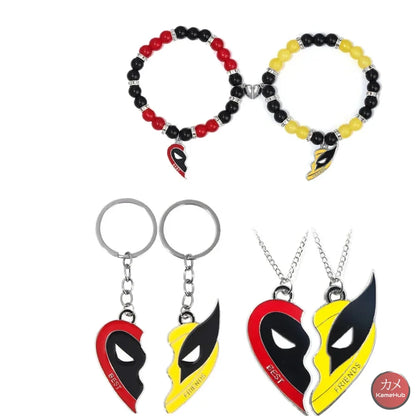 Marvel: Deadpool And Wolverine - Coppia Di Collane Portachiavi E Braccialetti Accessori