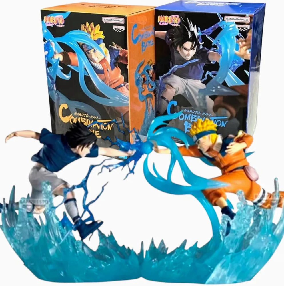 Naruto Prima Serie - Uzumaki Naruto e Uchiha Sasuke Action Figure Bandai Banpresto Combination Battle - Action Figure
