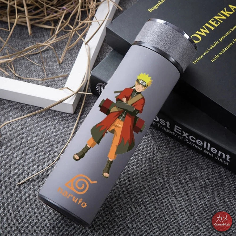 Naruto Shippuden - Borraccia Termica 450 Ml Con Display Digitale Intelligente Grigio Uzumaki / 500