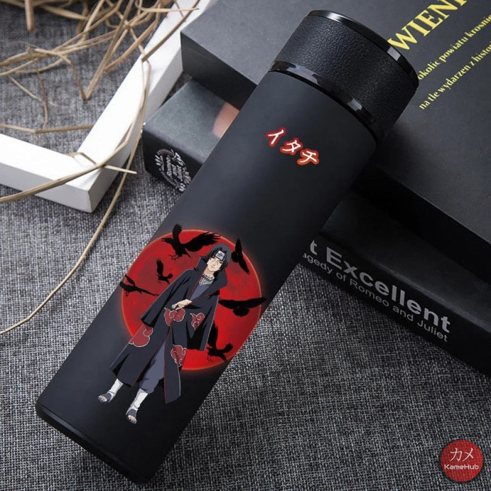 Naruto Shippuden - Borraccia Termica 450 Ml Con Display Digitale Intelligente Nero Itachi Uchiha /