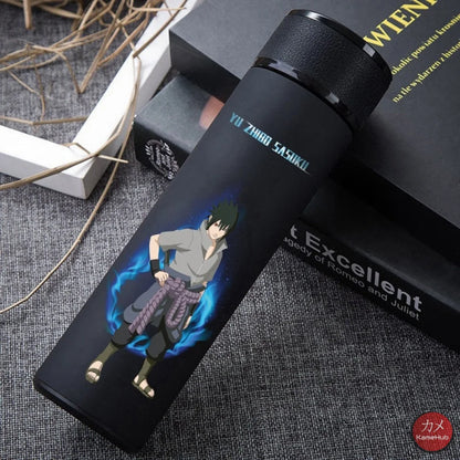 Naruto Shippuden - Borraccia Termica 450 Ml Con Display Digitale Intelligente Nero Uchiha Sasuke /