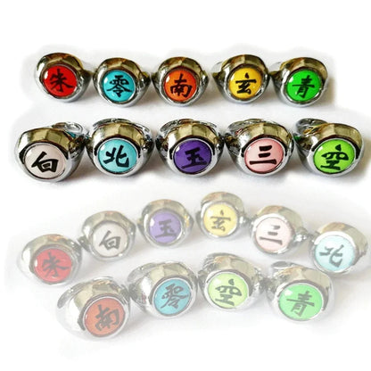 Naruto Shippuden - Set Anelli Regolabili Akatsuki / Sharingan 10 Pezzi Accessori