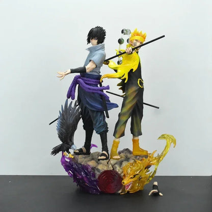 Naruto Shippuden - Uzumaki Naruto e Uchiha Sasuke Action Figure - Action Figure