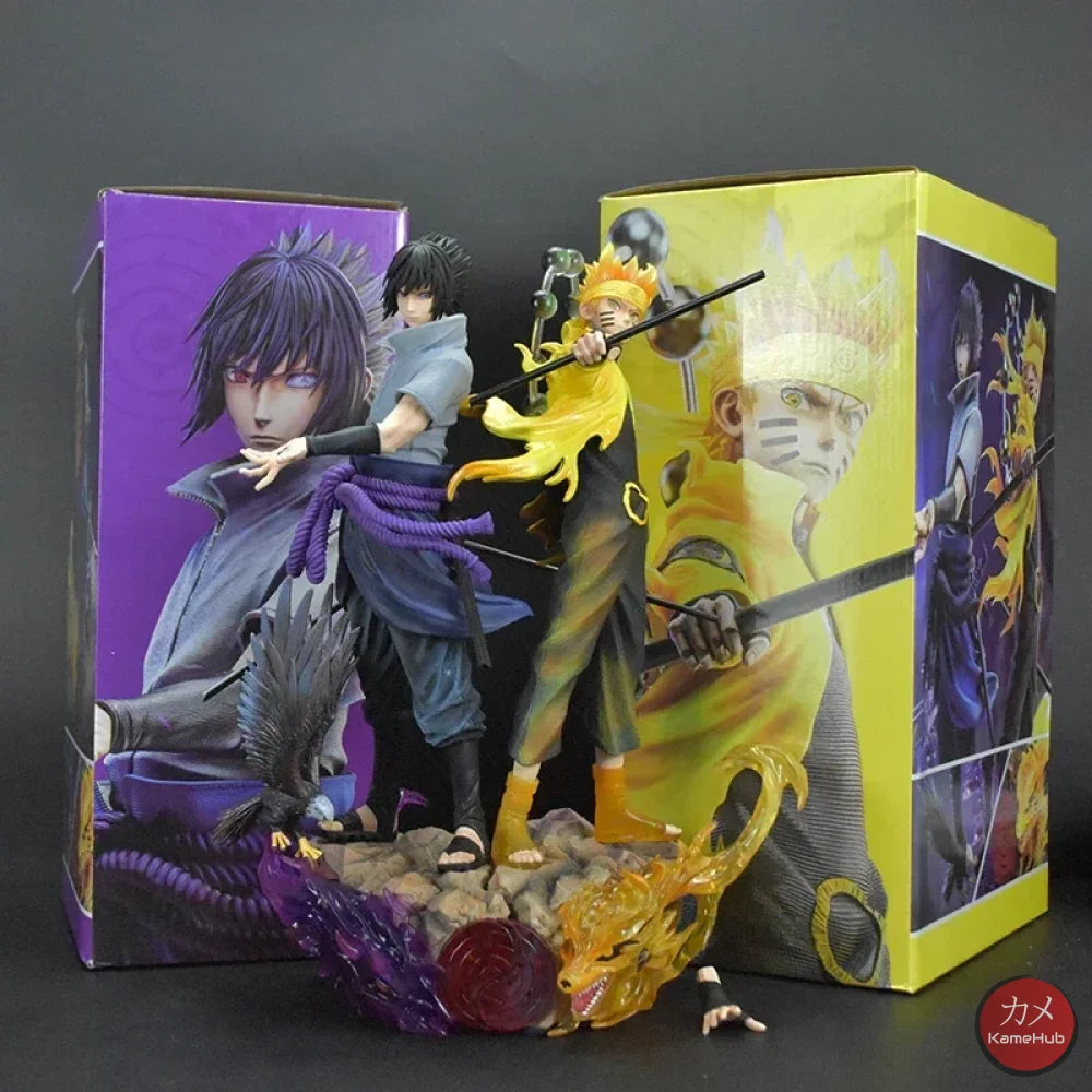 Naruto Shippuden - Uzumaki Naruto e Uchiha Sasuke Action Figure - Action Figure
